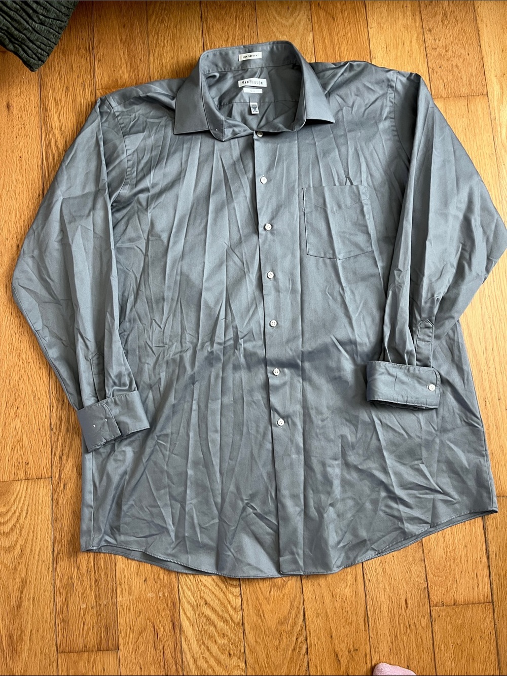 Van Heusen Men's Long Sleeve Dress Shirt - Steel Gray